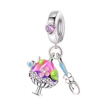 Kase Dondurma Ve Kaşığı Sallantılı Charm Gümüş