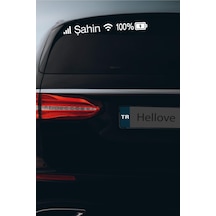 Tofaş Şahin Sticker Telefon Şarj Wifi Batarya Şebeke Cam Oto Sticker 40x4cm Beyaz Uyumlu
