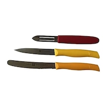 Grip Bıçak Seti, Paslanmaz Çelik, 3 Parça Ahşap
