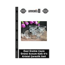 Özel Üretim Çeyiz Ürünü Sunum Kabı 6'lı Kristal Çerezlik Seti Çok Renkli