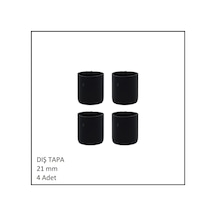 Plastik Dış Tapa, Profil Tapası, Yuvarlak, Siyah, 21 Mm 4 Adet Siyah