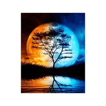 Dolunay Ağacı Sayılarla Boyama Seti - 40x50cm, Çerçeveli