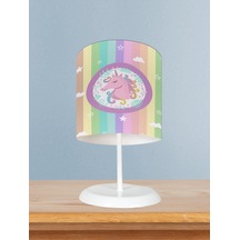 Mekta Home Bebek Ve Çocuk Odası Renkli Unicorn Desenli Abajur