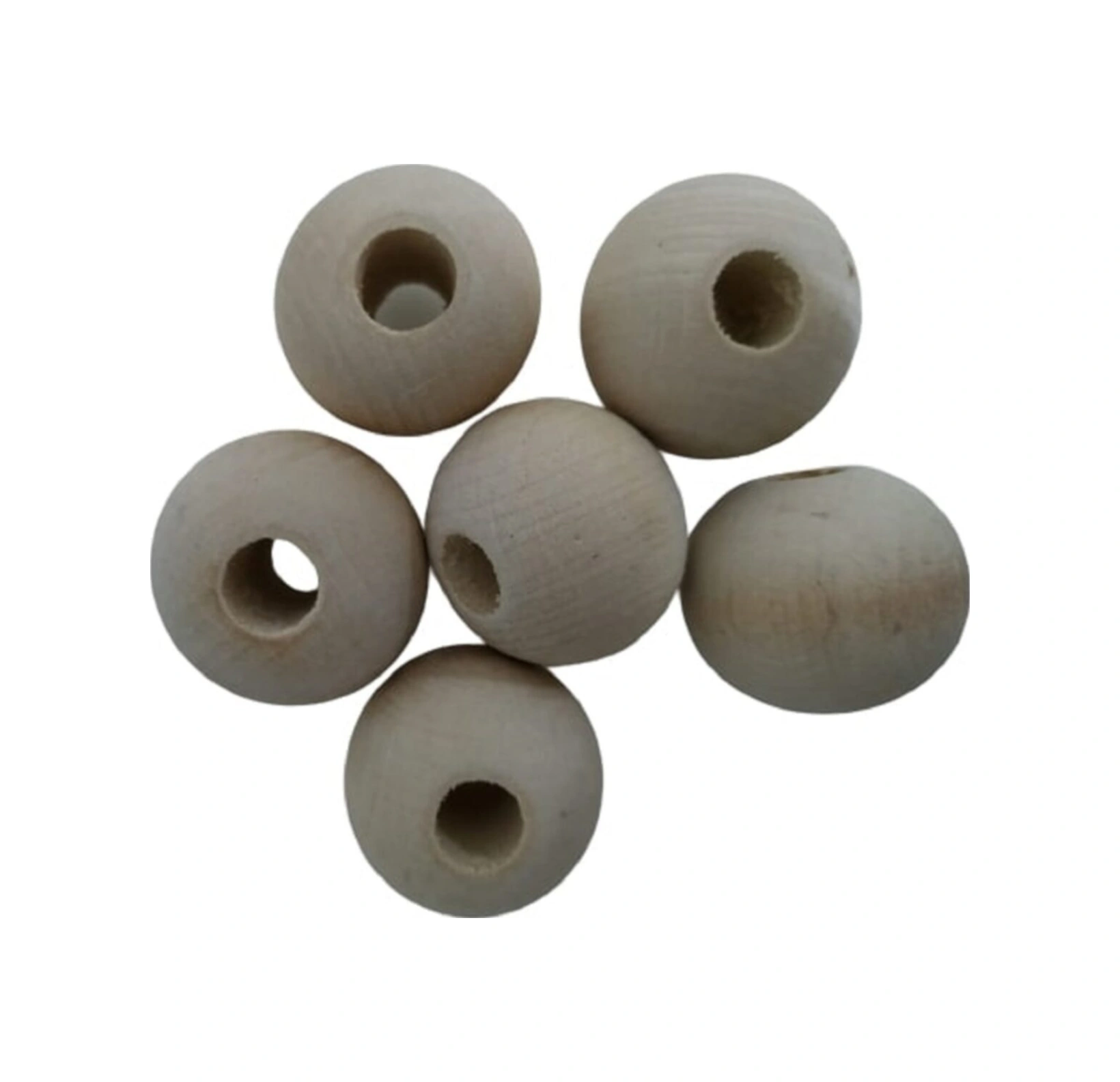 32 Mm Ham Işlenmemiş Ahşap Boncuk - 6 Adet