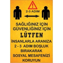 Sosyal Mesafe Koruma Uyarı Tabelası