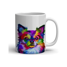 Chihuahua Köpek Baskılı Bardak Beyaz