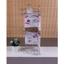 3 Katlı Krom Banyo Köşeliği Krom