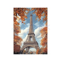 5d Elmas Boyama Kiti Eiffel Kulesi 30x40 Cm Sonbahar Manzarası & Altın Yapraklar,hobi