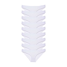 Royaleks 9 adet Süper Eko Set Likralı Kadın Slip Külot Beyaz RYL-EKO9005 Beyaz
