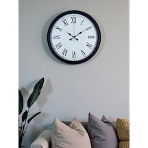 Siyah Klasik & Şık 40 Cm Metal Duvar Saati Çok Renkli