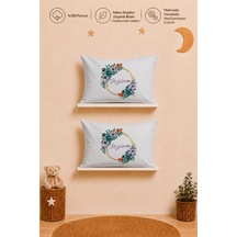 İsme Özel Kız Bebek 2'li Yastık Kılıfı 35x45 Cm %100 Pamuk Organik Baskılı İsimli Bebek Hediyesi 1026y2