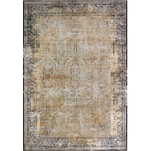 Çam Halı Gloria Td696 Hardal Klasik Desen Dokuma Saçaklı Kilim