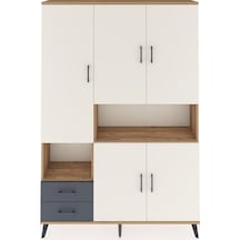 Arges Dolap 10 Raflı 2 Çekmeceli 5 Kapaklı 132x30x195 Çam-aytaşı/antrasit Aytası/antrasıt