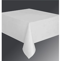 Cansüs Beyaz Kullan At Plastik Masa Örtüsü Doğum Günü Partisi 120x180cm