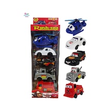 Cars Şimşek Mcqueen 5'li Sürtmeli Araba Seti Mater İtfaiye Karışık