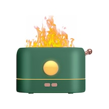 Ximistore9 Yeşil Usb Aromalı Nemlendirici - Simülasyon Alev Efekti, 3 Renk Ambiyans Lambası, Ultrasonik Atomizasyon, Akıllı Su Seviyesi Kontrolü