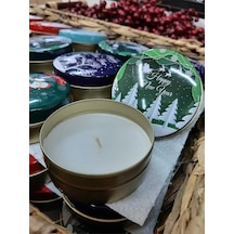 Yılbaşı Christmas Desenli Karışık Teneke Kutu Mum 5 Adet