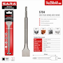 Sara S704 Sds Plus Geniş Ağız Keski 14 X 250 X 40 Mm