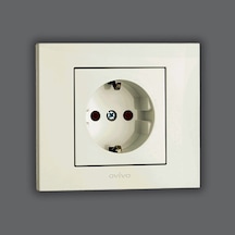 Ovivo Beyaz Topraklı Priz Çerçevesiz