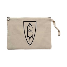 Emperor Shield Woven Krem Clutch Astarlı Cüzdan / El Çantası