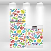 Buzdolabı Ve Bulaşık Makinesi Kapak Folyo Kaplama Renkli Yaprak