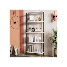 Pırada 5 Raflı Kitaplık Organizer Düzenleyici Beyaz