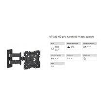 Vontech Vt 322 Hc Pro Tv Askı Aparatı 22-42 Inç Çift Kollu Haraketli Duvar Tipi
