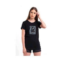 Mamamoo Solar Baskılı Siyah Kadın Tshirt