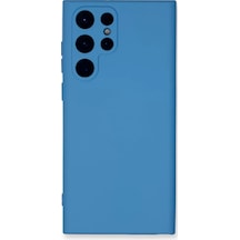 Newface Samsung Galaxy S24 Ultra Kılıf Nano İçi Kadife Silikon - Mavi
