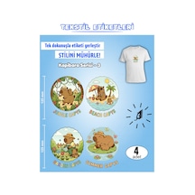Ütü İle Yapışan Kıyafet Etiketi Kapibara Serisi -3 4lü Set Karışık