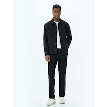 Koton Slim Fit Normal Bel Viskon Karışımlı Chino Pantolon Siyah 5sam40033hw Siyah