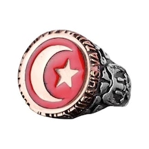 925 Ayar Gümüş Erkek Yüzük, Yıldız Ve Hilal, El Yapımı Erkek Yüzük, Özelleştirilebilir Yüzük Gümüş