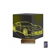 Luvivia Spor Araba Ferrari Kişiye Özel 3d Lamba - Masa Gece Lambası Şeffaf