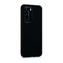 Huawei P40 Kılıf Kamera Korumalı Silikon Rubber Arka Kapak Siyah
