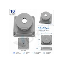 Vorex Kamera Buatı 10 Adet 12x12 Cm Gri Kare Sert Plastik Uv Dayanıklı Arka Kapaklı