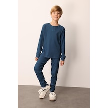 Mayoral Pueril Çocuk Fitilli Pijama Takımı - Pueril - İndigo - 8 Yaş - 9999-indigo-8 Yaş