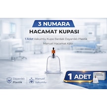 3 Numara Hacamat Kupası 1 Adet Vakumlu Kupa Bardak Dayanıklı Plastik Manuel Hacamat Kabı Çok Renkli