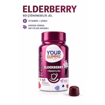 Elderberry Sambucus Gummies 60 Adet Kara Mürver C Vitamini Ve Çinko İçeren Çiğnenebilir Jel Form