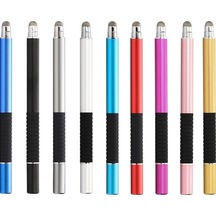 Rogfer At-31 İletken Kumaş Kafa Hassas Enayi Kapasitif Kalem Kafa 2'si 1 Arada El Yazısı Kalemi Lacivert