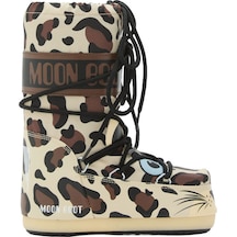 V010 Leopard Bot Kız Çocuk 80d3400300 Moon Boot Icon Junior Animal Boots Çok Renkli