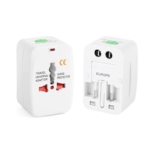 Evrensel Seyahat Adaptörü, Priz Çevirici Dönüştürücü, 150+ Ülke Uyumlu, Tip A/b/c/g/ı, Beyaz, Kompakt Tasarım, 110v 250v Uyumlu 1adet