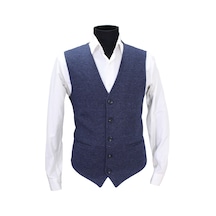 Mentor Regalo Erkek Yelek V Yaka Lacivert Desenli 50498