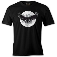 Raven Bird Wings And Moon Siyah Erkek Tshirt 001