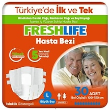 Freshlife Belbantlı Large Büyük Boy Hasta Bezi 30 Adet 1x30 Paket L