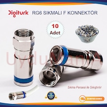 Rg6 Digitürk Sıkmalı F Konnektör - 10 Adet