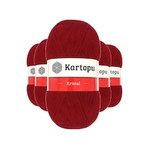 5 Adet Kristal Çift Katlı El Örgü Lif İpi Koyu Kırmızı K125