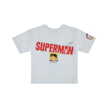 Superman Süperman Baskılı 6-9 Yaş Tişört - Beyaz