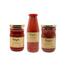 Organik Domates Salçası 650 G Biber Salçası 610 G Domates Püresi 695 G Set 2 KG