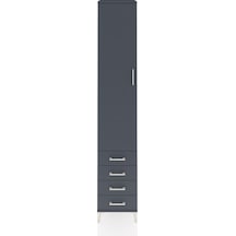 Hyperion Dolap 3 Raflı 4 Çekmeceli Tek Askılı 44x44x243 Antra... Antrasit