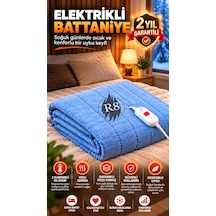 R8 Saat R8 Çift Kişilik Elektrikli Battaniye 2 Kademeli Isı Ayarlı Aşırı Isınma Korumalı Karışık Renkli
